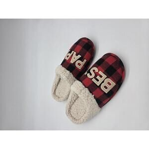 Dearfoams - NWOT - Mens Size XXL - Papa Bear Mens' Slippers Red/Black Plaid
